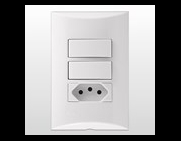 Interruptor Duplo Simples Tomada Nbr 10a Branco